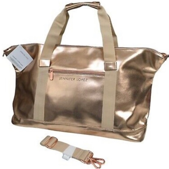 Jennifer Lopez Handbags - JENNIFER LOPEZ Weekender Duffel Travel Bag Gold